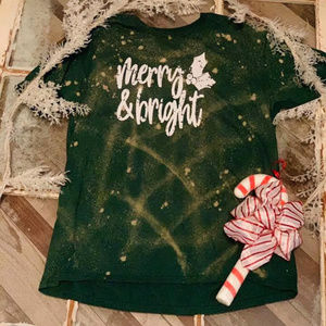 Merry and bright Custom Christmas tshirt